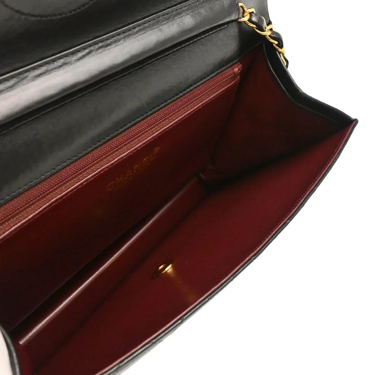Chanel 2000-2001 Black Lambskin Turnlock Medium Half Flap Shoulder Bag