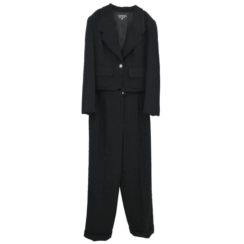 Chanel Setup Jacket Pants Black