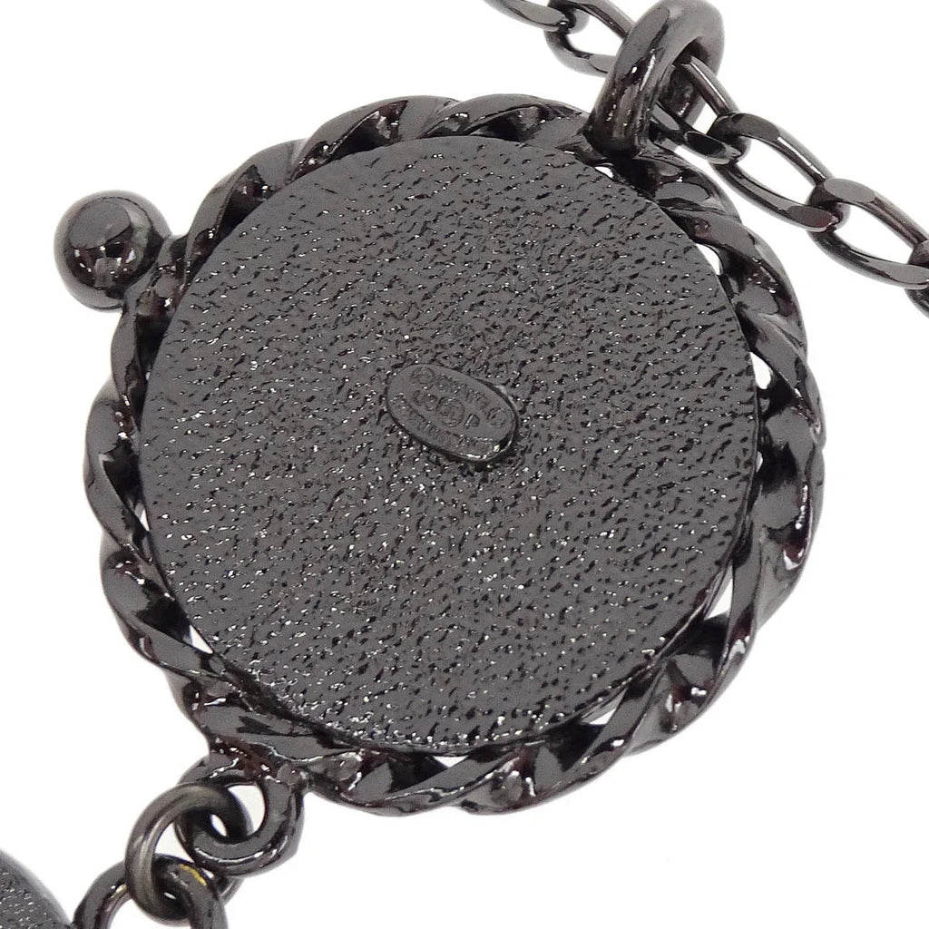 Chanel Mademoiselle CC Chain Pendant Necklace Silver Costume Pearl 03P