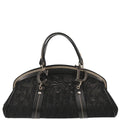 Christian Dior 2005 Black Floral Embroidery Trotter Handbag