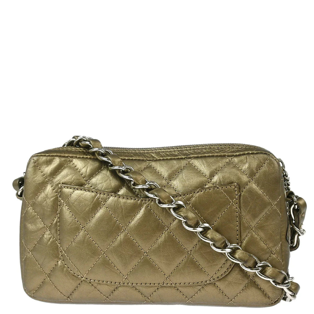 Chanel 2006-2008 Metallic Bronze Calfskin Cambon Ligne Handbag