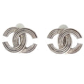 Chanel CC Earrings Clip-On Silver 00A