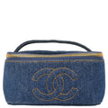 Chanel 1996-1997 Blue Denim Vanity Handbag