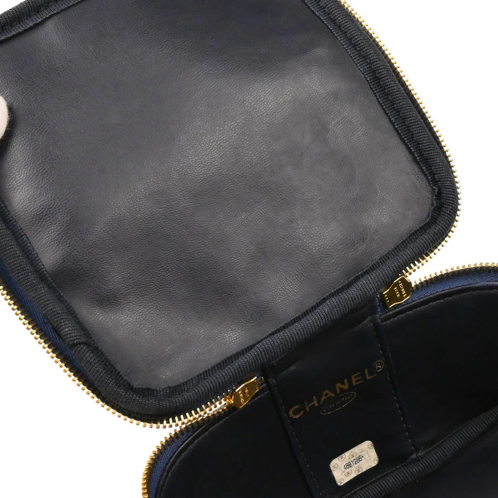 Chanel 1996-1997 Blue Denim Vanity Handbag