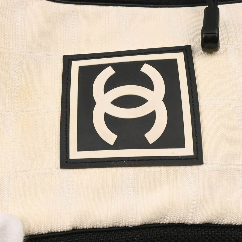 Chanel 2003-2004 Beige Nylon New Travel Sport Line Shoulder Bag