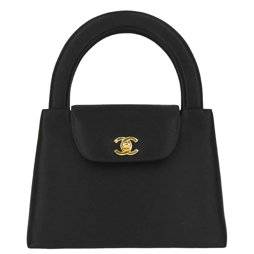 Chanel 1997-1999 Black Satin Handbag