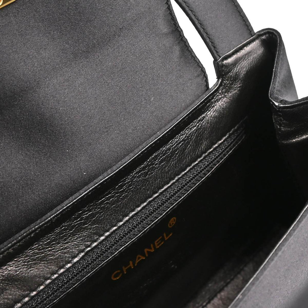 Chanel 1997-1999 Black Satin Handbag