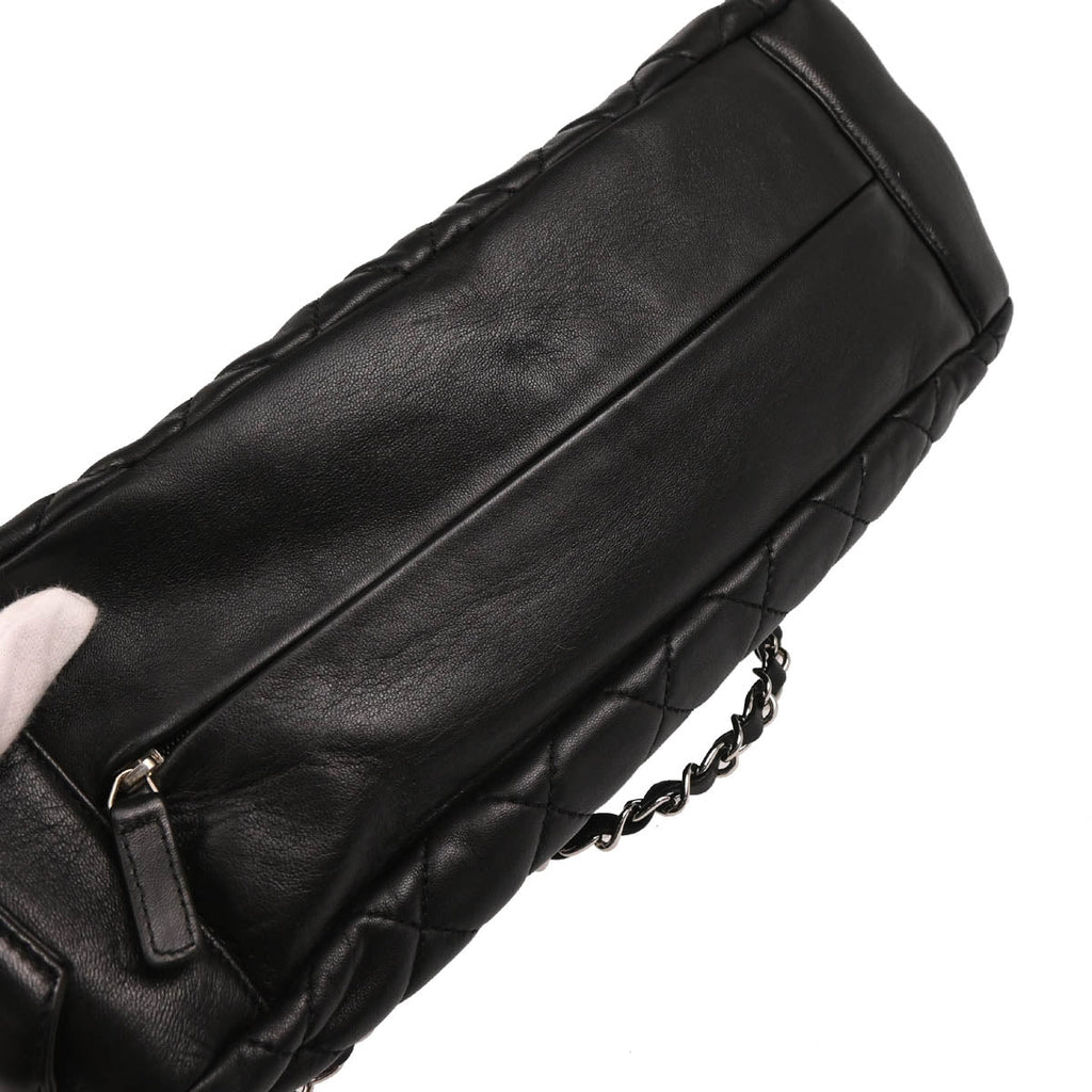 Chanel 2010-2011 Black Lambskin Mademoiselle Lock Shoulder Bag