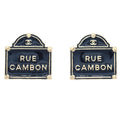 Chanel Piercing Earrings Black Gold B15S