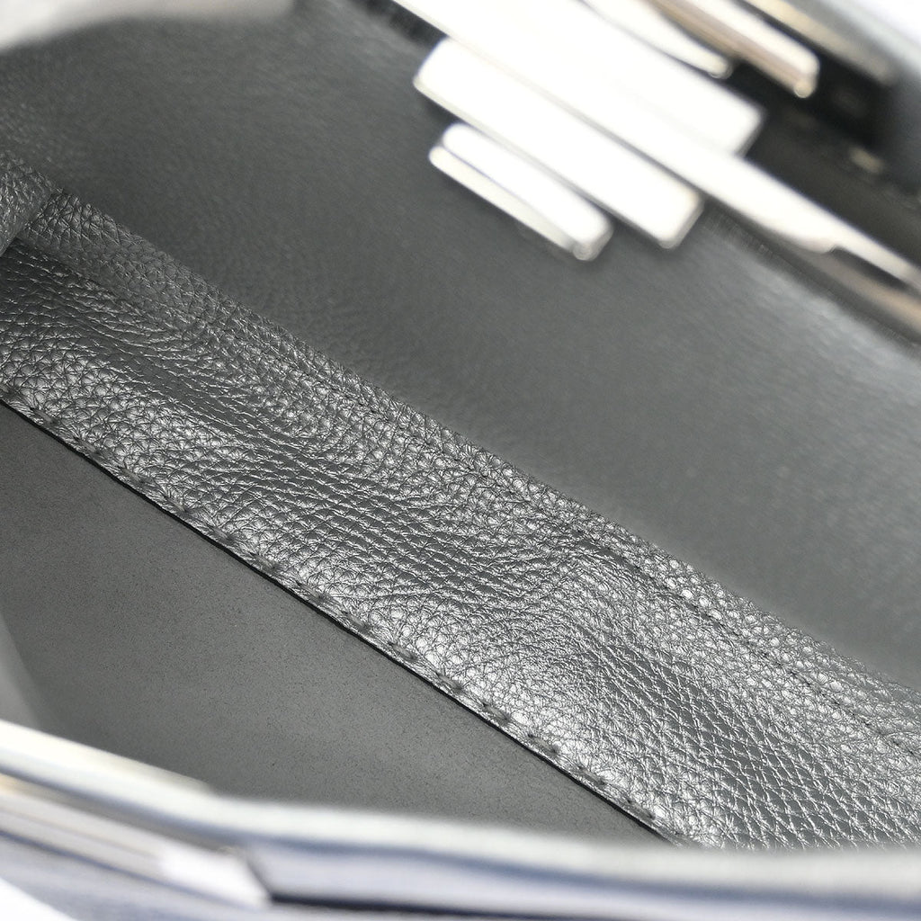 Fendi Silver Leather Peekaboo 2way Shoulder Handbag