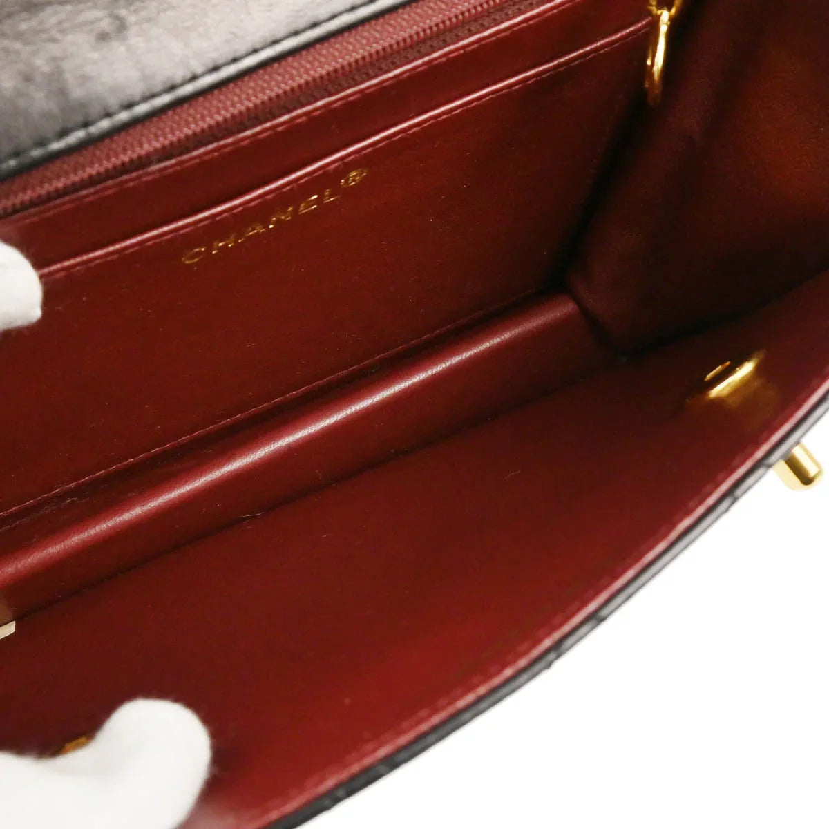 Chanel 1989-1991 Black Lambskin Double Turnlock Shoulder Bag
