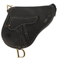 Christian Dior 2002 Black Leather Saddle Shoulder Bag