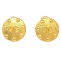 Chanel Button Earrings Clip-On Gold 97A