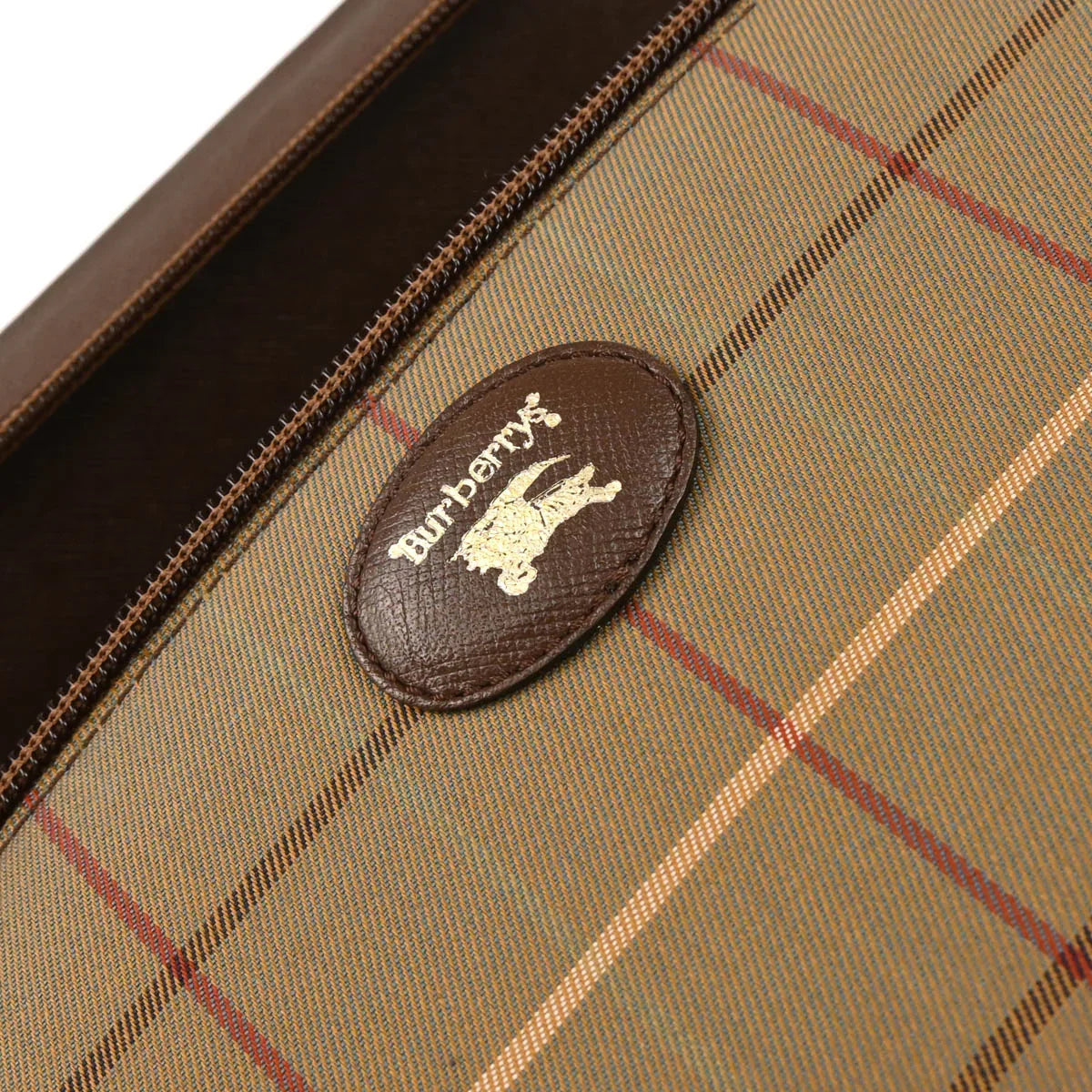 Burberrys Beige Canvas Burberry Check Shoulder Bag