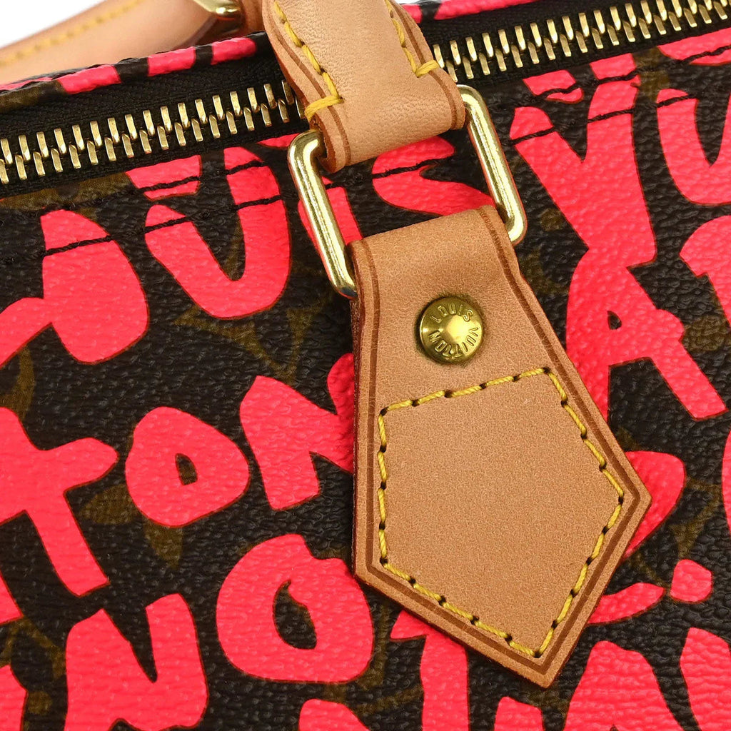 Louis Vuitton 2008 Pink Monogram Graffiti Speedy 30 Handbag M93704