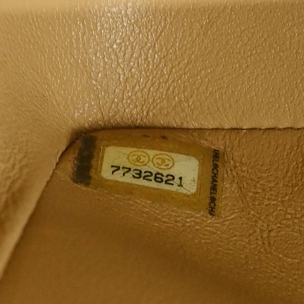 Chanel 2002-2003 Beige Caviar Medium Classic Double Flap Shoulder Bag