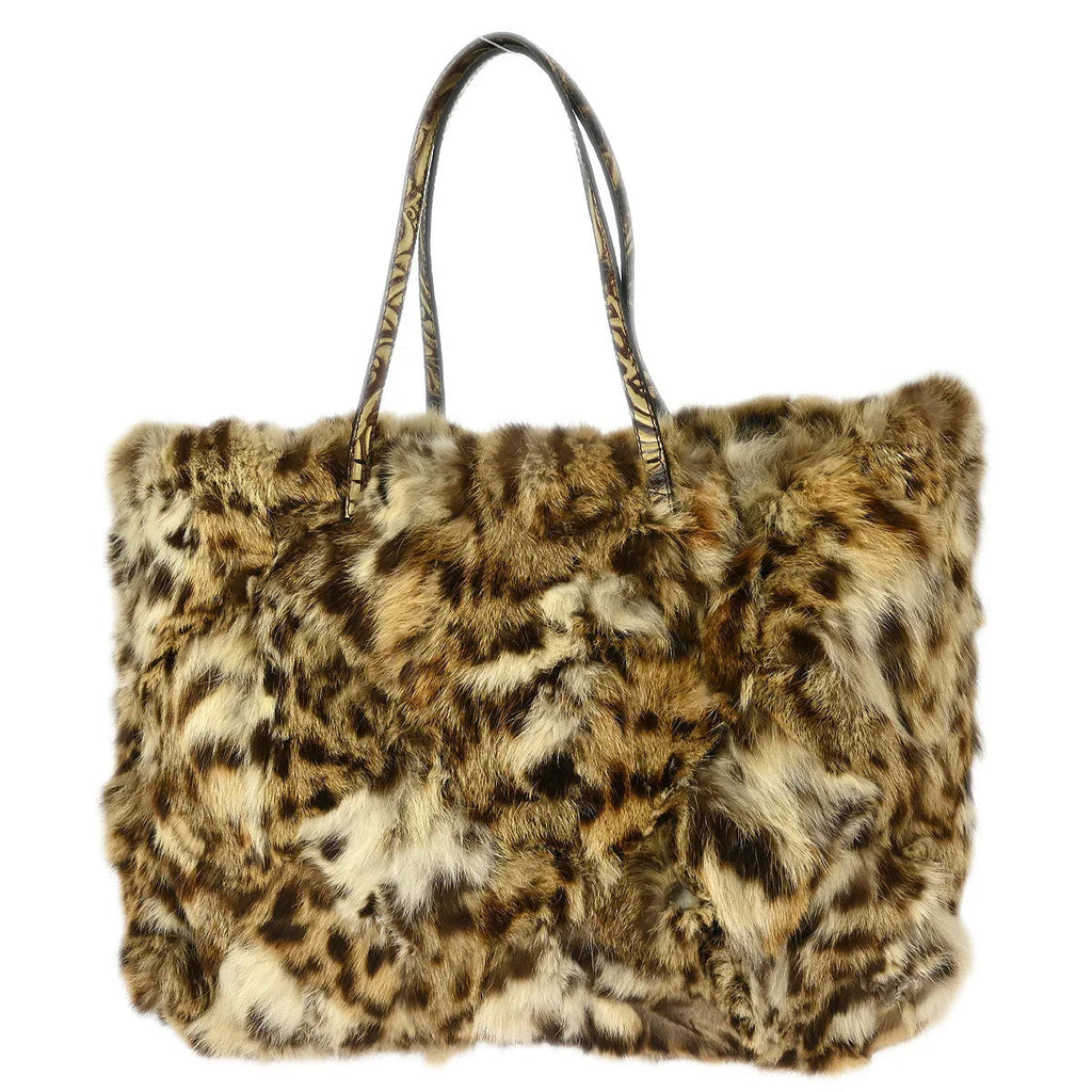 Fendi * Beige Lynx Fur Tote Handbag