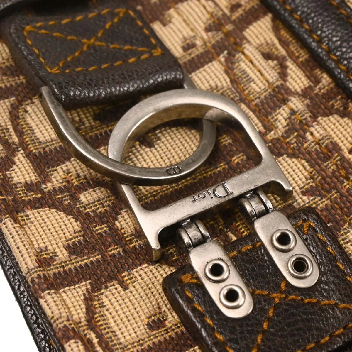Christian Dior 2006 Brown Canvas Trotter Handbag