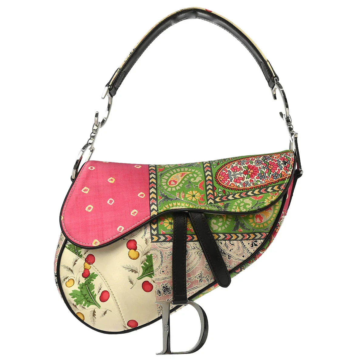 Christian Dior 2003 Multicolor Satin Saddle Handbag