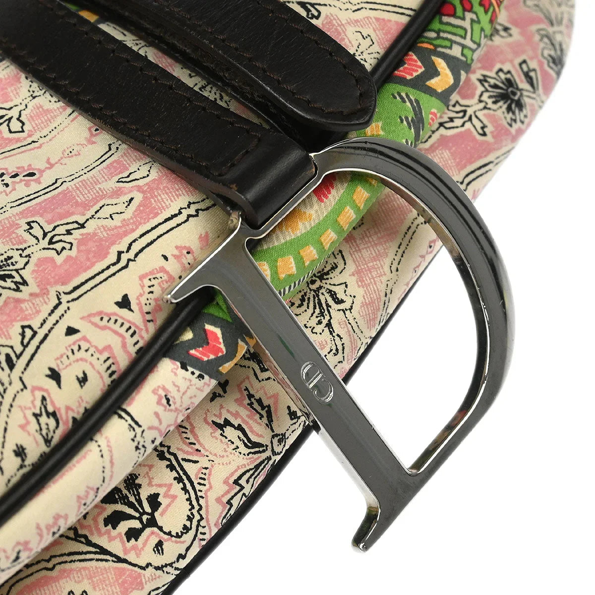 Christian Dior 2003 Multicolor Satin Saddle Handbag