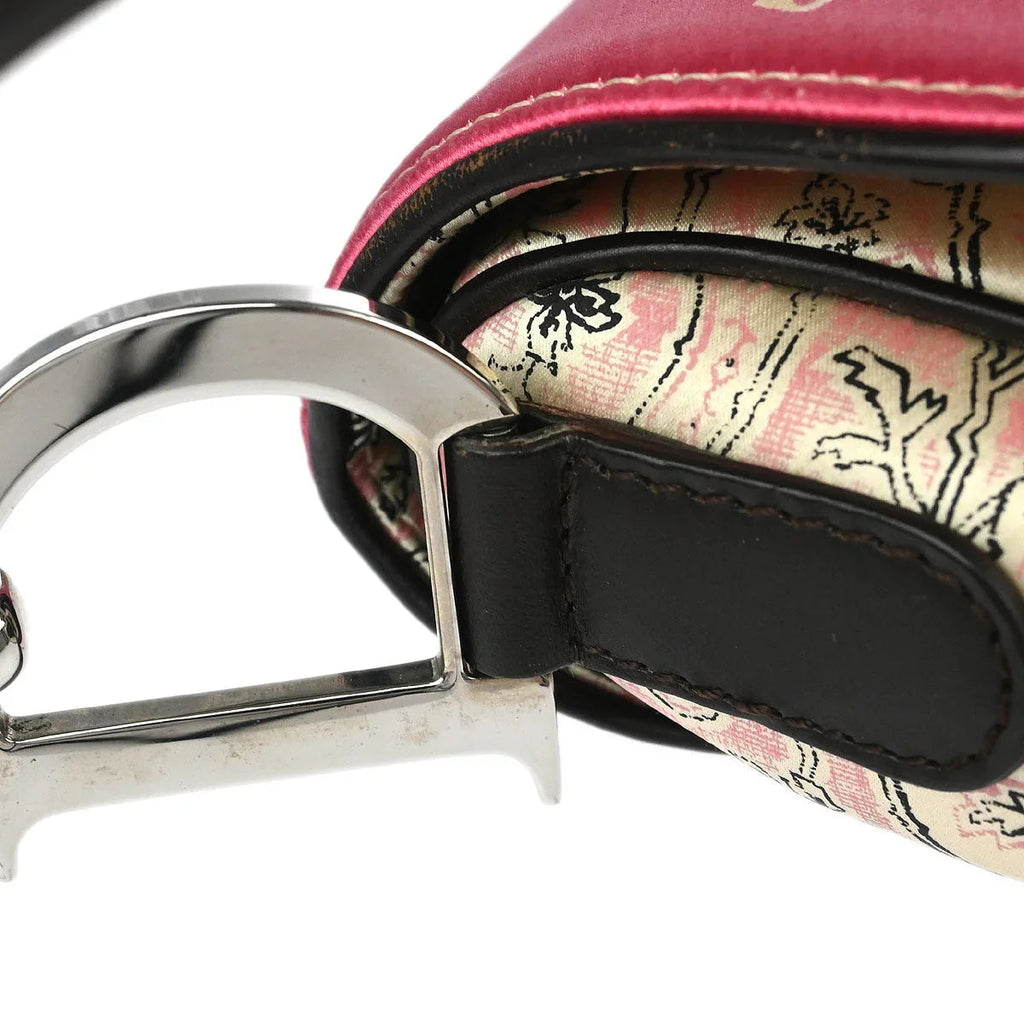 Christian Dior 2003 Multicolor Satin Saddle Handbag