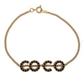 Chanel COCO Chain Bracelet Gold Rhinestone 01A