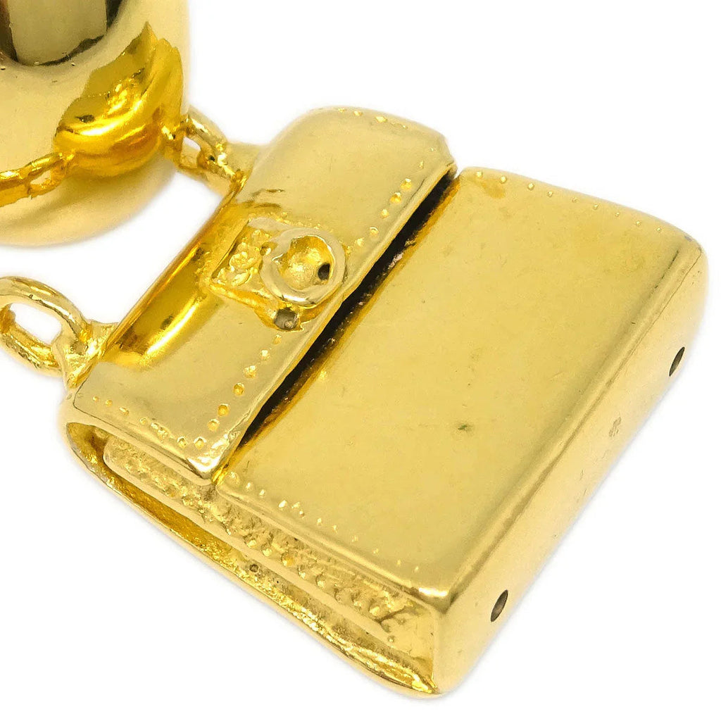 Celine Dangle Earrings Handbag Clip-On Gold 91