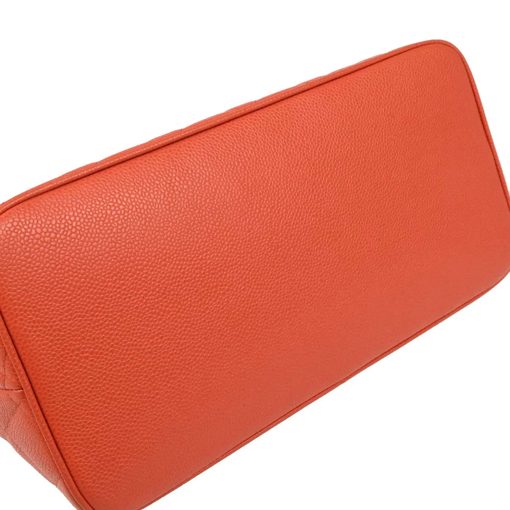 Chanel 2003-2004 Orange Caviar Medallion Tote Handbag
