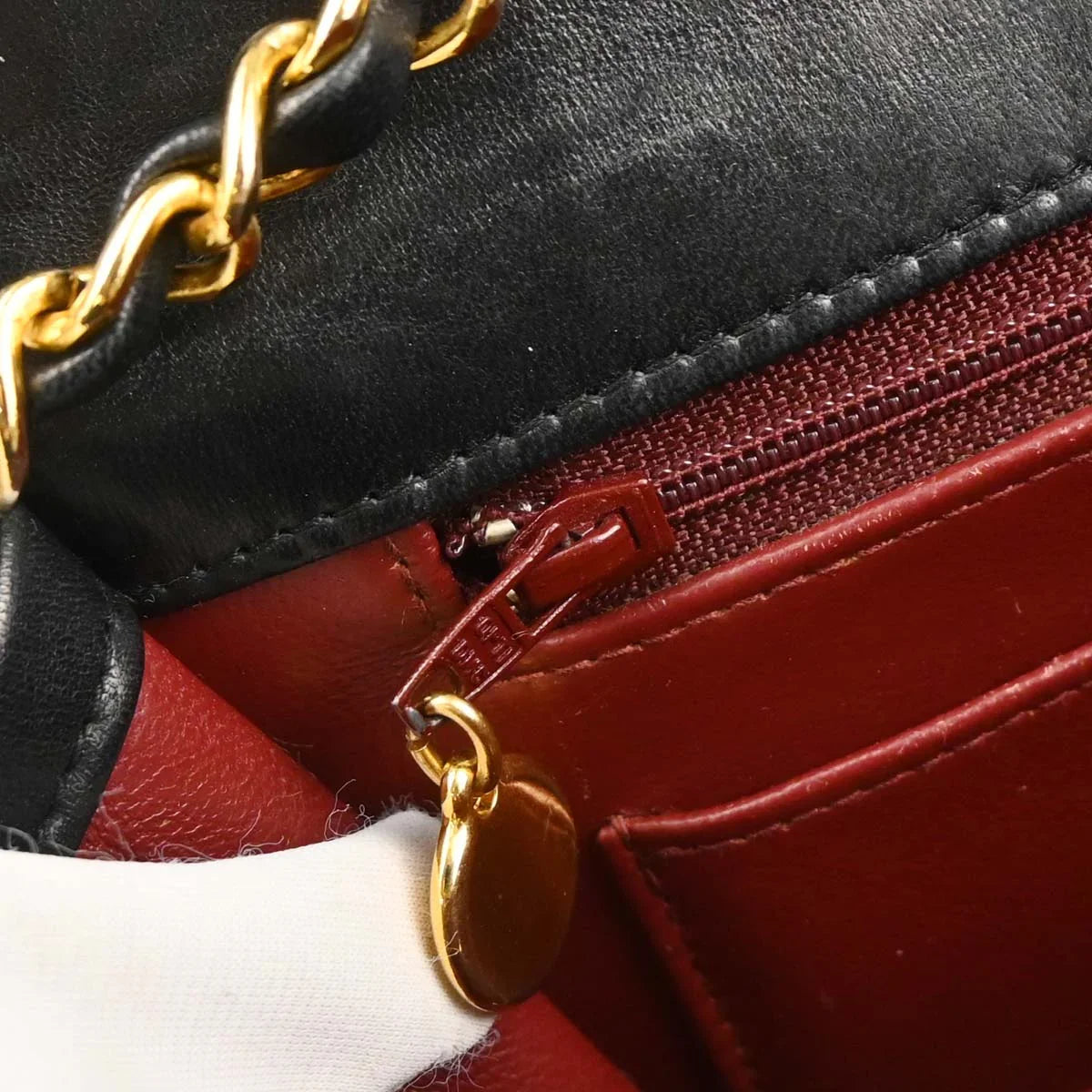 Chanel 1989-1991 Black Lambskin Double Turnlock Shoulder Bag