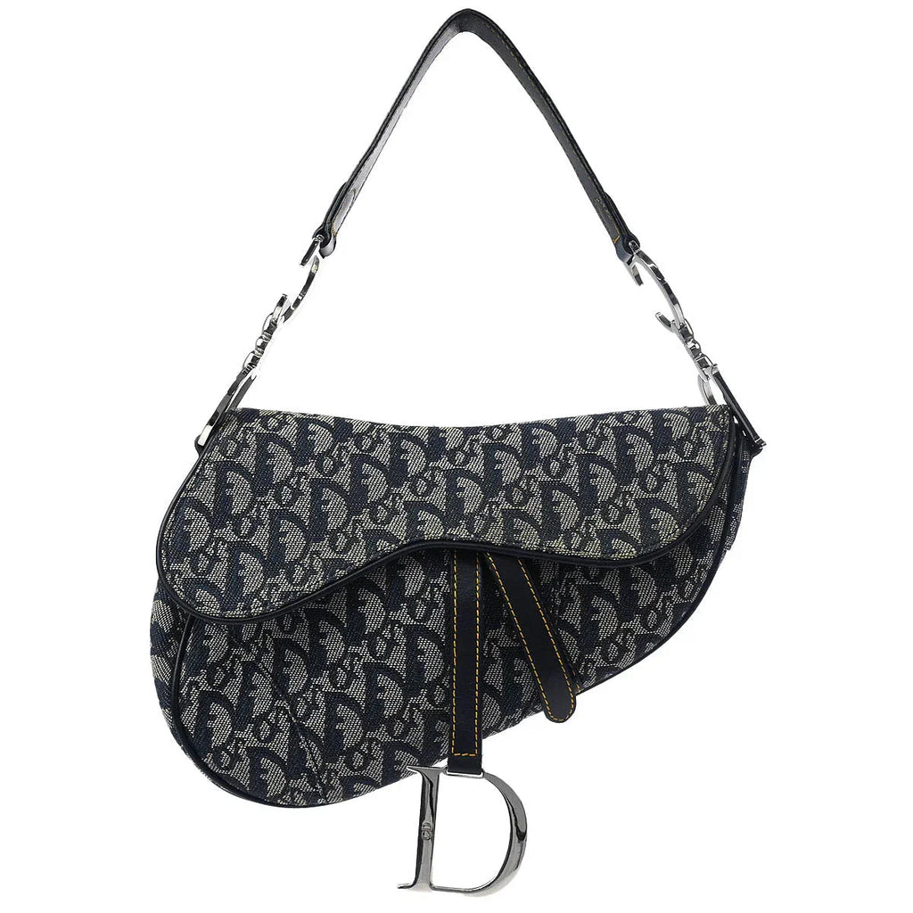 Christian Dior 2005 Navy Trotter Saddle Handbag