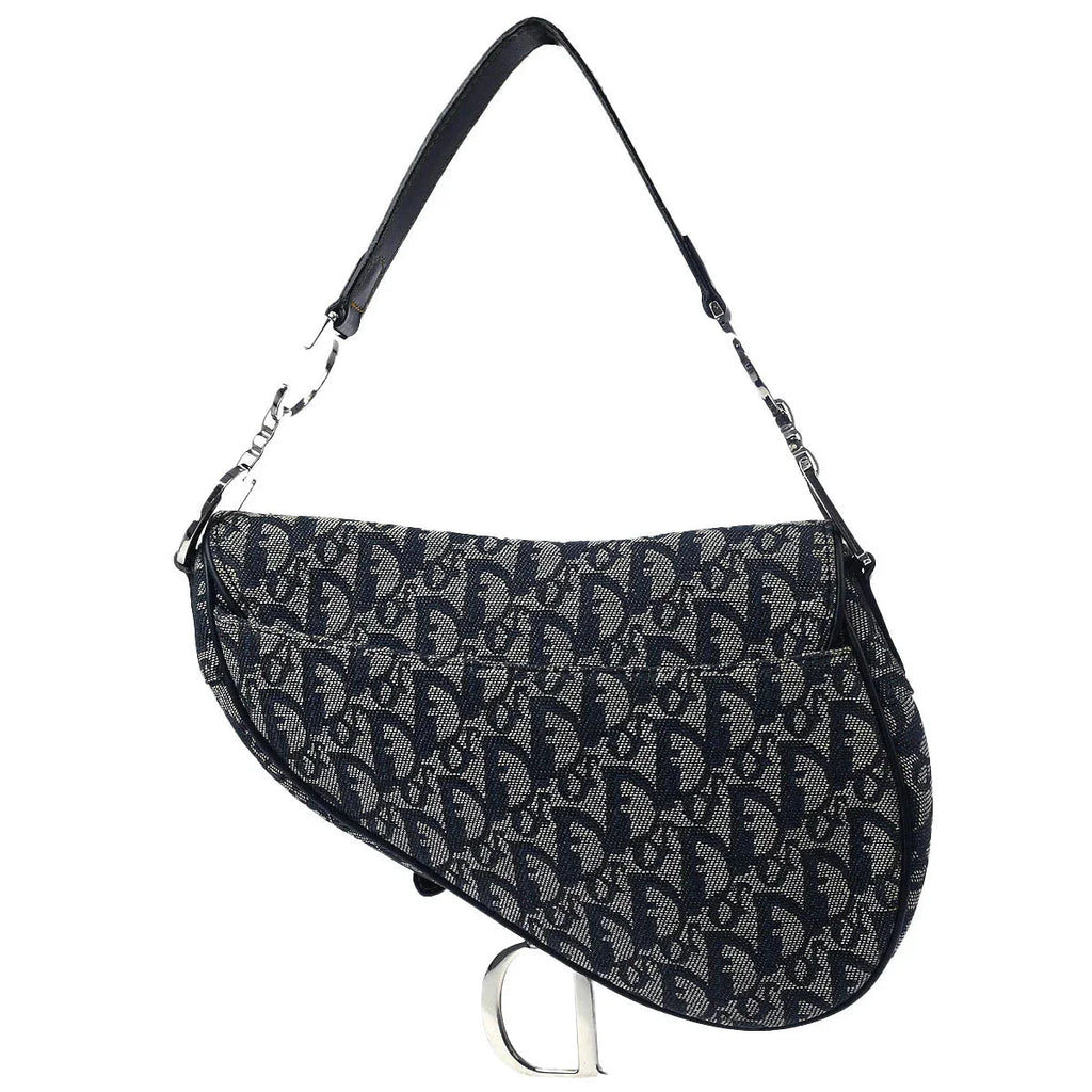 Christian Dior 2005 Navy Trotter Saddle Handbag