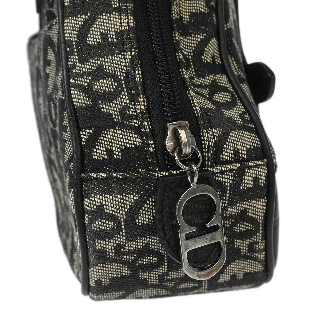 Christian Dior 2002 Black Double Saddle Trotter Handbag