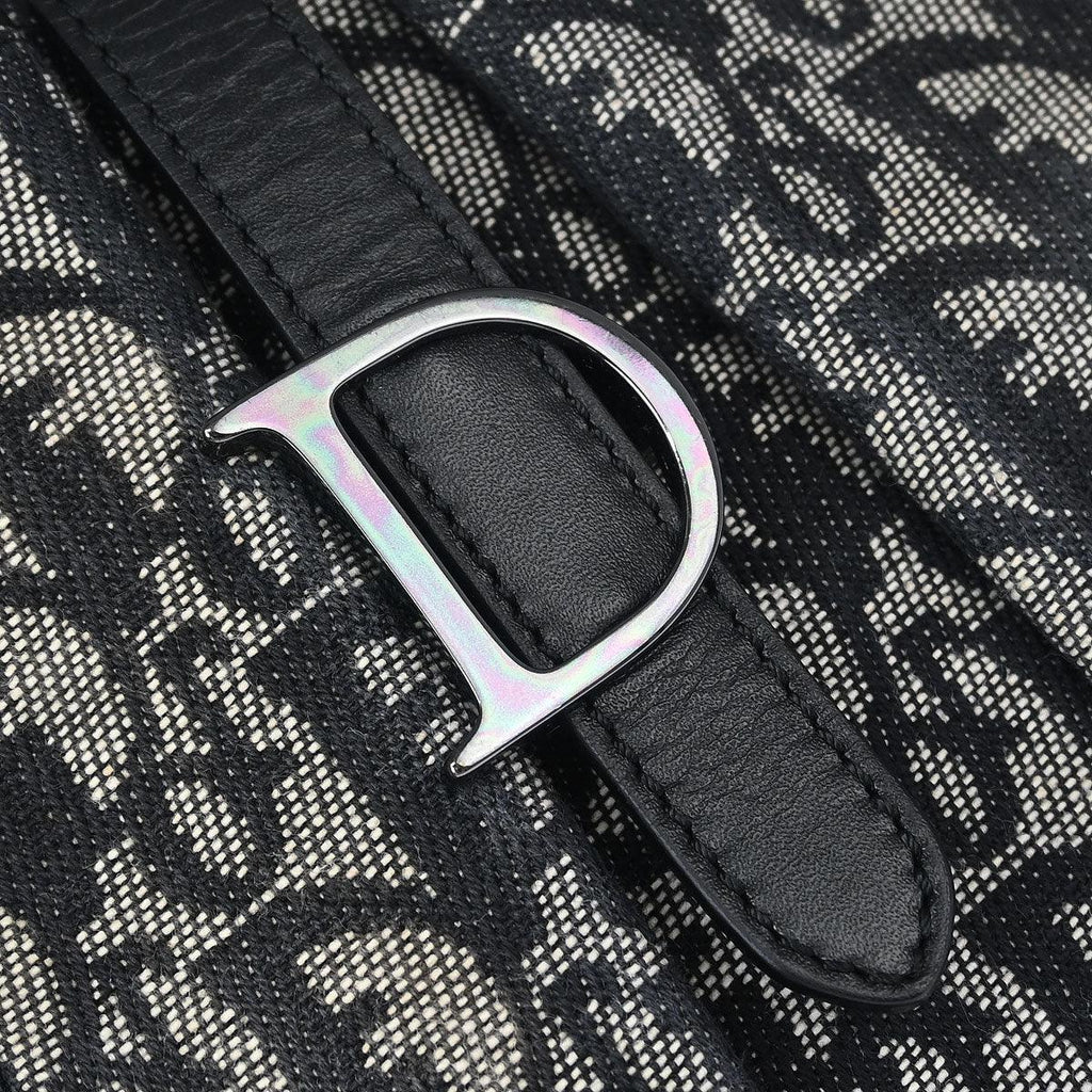 Christian Dior 2002 Black Double Saddle Trotter Handbag