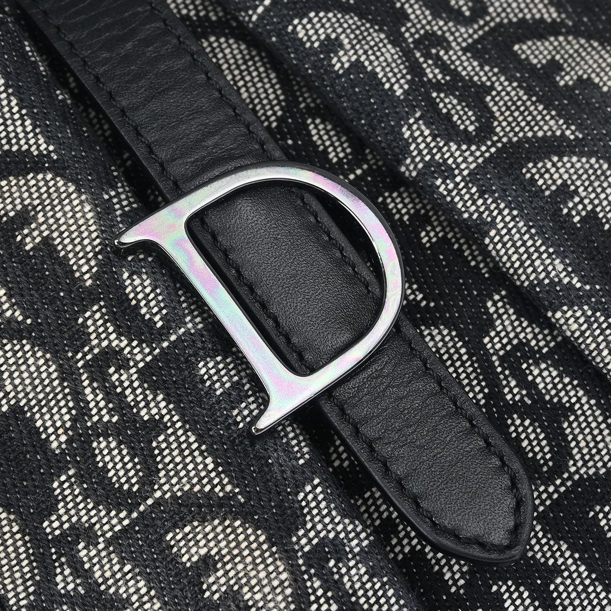 Christian Dior 2002 Black Double Saddle Trotter Handbag