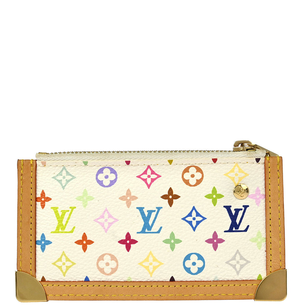 Louis Vuitton 2003 White Multicolor Pochette Cles Coin Purse M92655