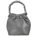 Christian Dior 1999 Metallic Gray Leather Malice Handbag