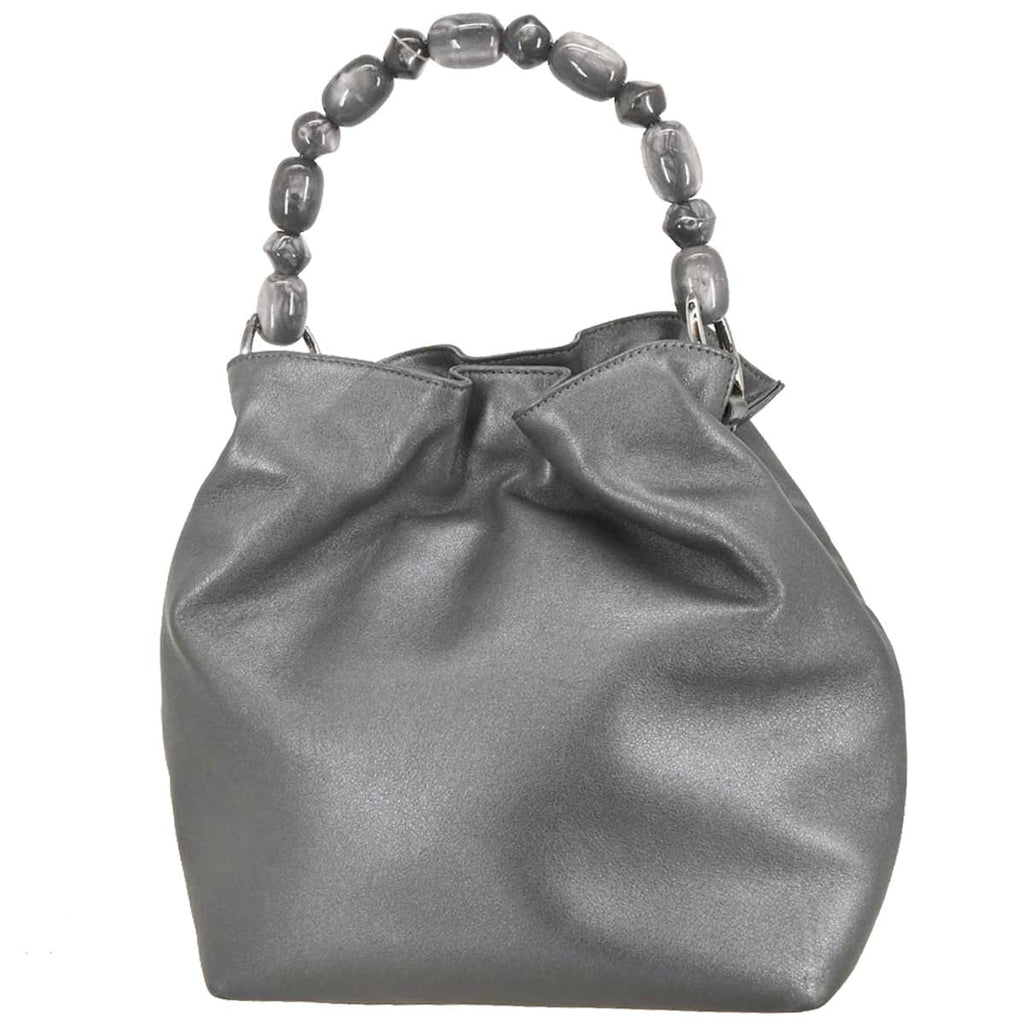 Christian Dior 1999 Metallic Gray Leather Malice Handbag
