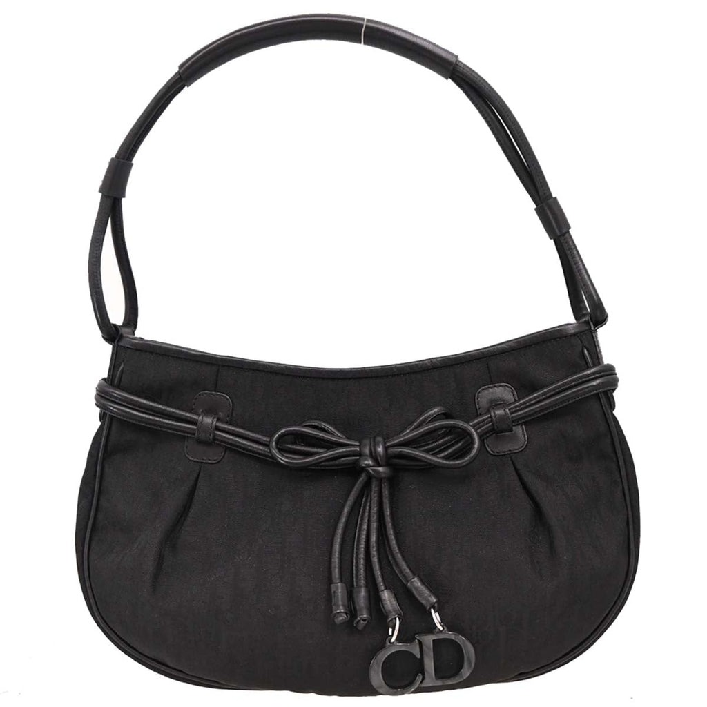 Christian Dior 2007 Black Canvas Trotter Handbag