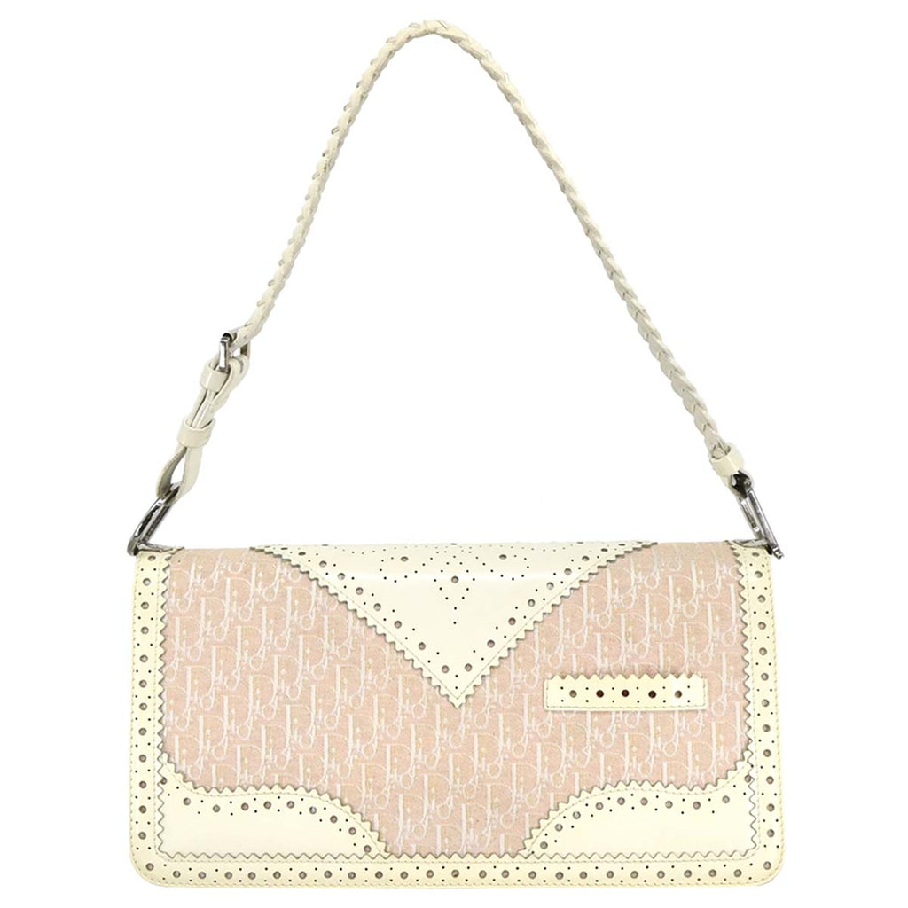 Christian Dior 2004 Pink Canvas Trotter Handbag