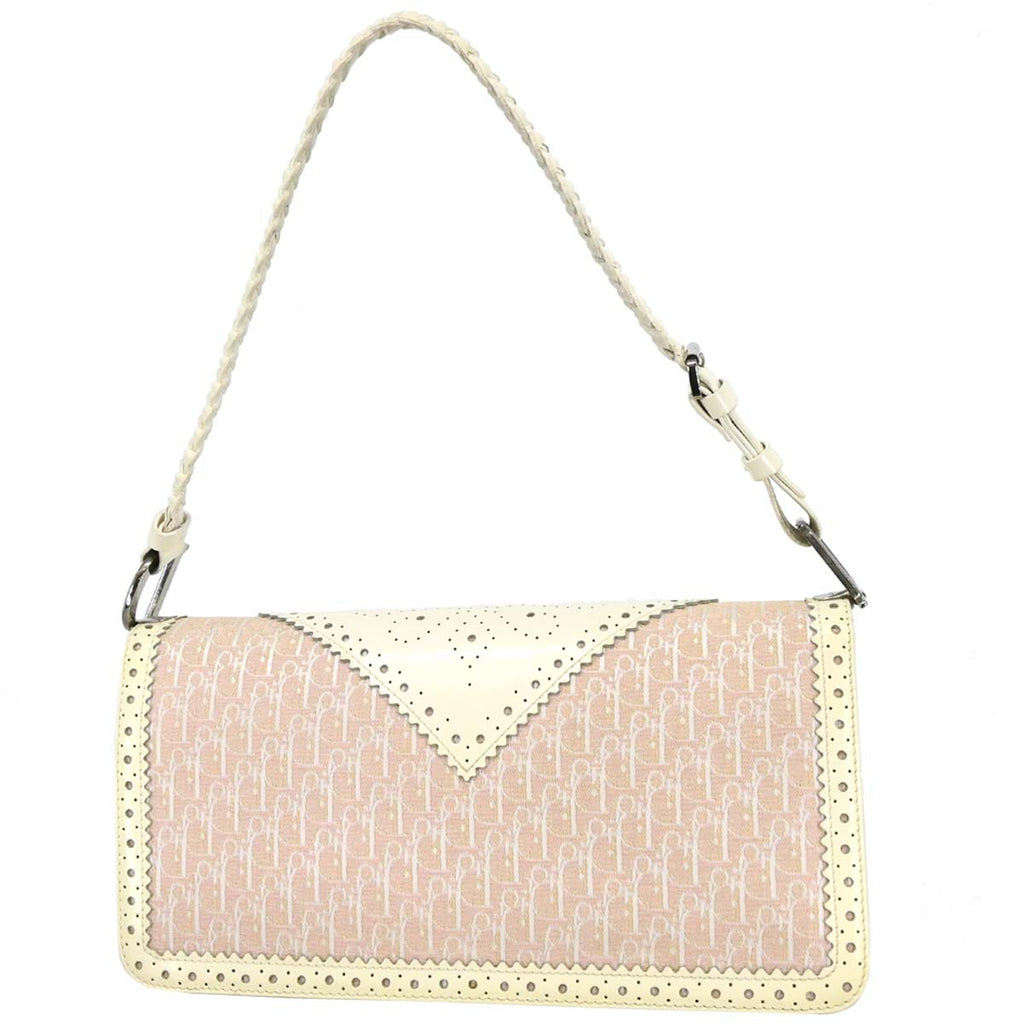 Christian Dior 2004 Pink Canvas Trotter Handbag
