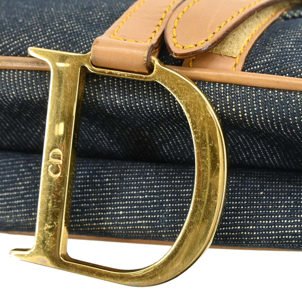 Christian Dior 2001 Navy Denim Saddle Handbag