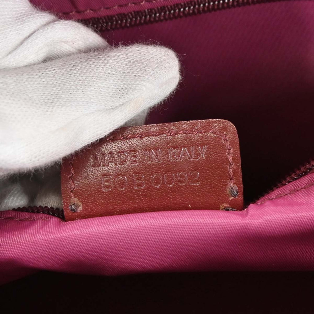 Christian Dior 2002 Bordeaux Canvas Trotter Handbag