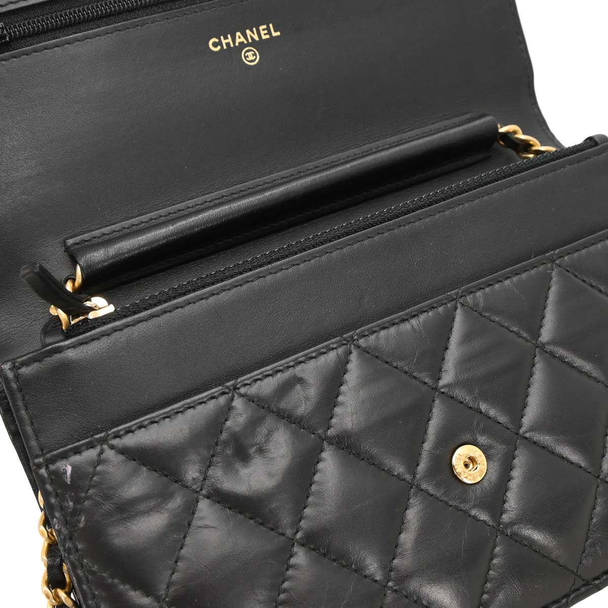 Chanel 2017-2018 Calfskin Mademoiselle Lock Icon WOC Wallet on Chain Shoulder Bag