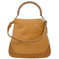 Gucci Brown Leather Bamboo 2way Shoulder Handbag
