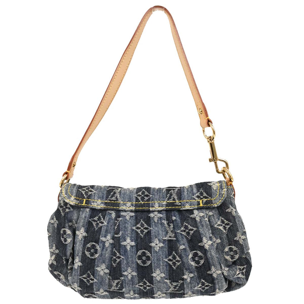 Louis Vuitton 2006 Blue Monogram Denim Mini Pleaty Raye Handbag M95333