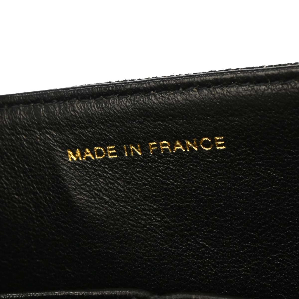 Chanel 1997-1999 Black Denim Medium Classic Double Flap Shoulder Bag