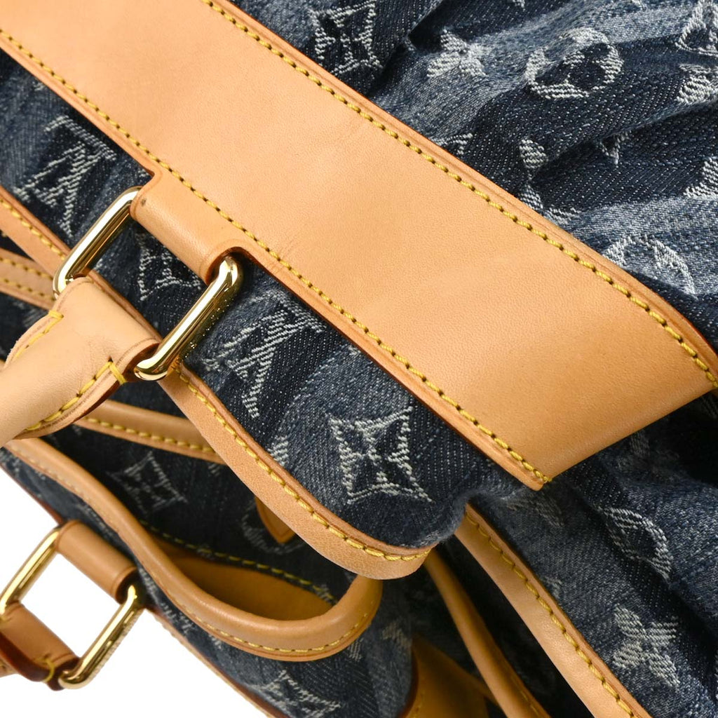 Louis Vuitton 2006 Blue Monogram Denim Cabas Raye GM 2way Shoulder Tote M95336