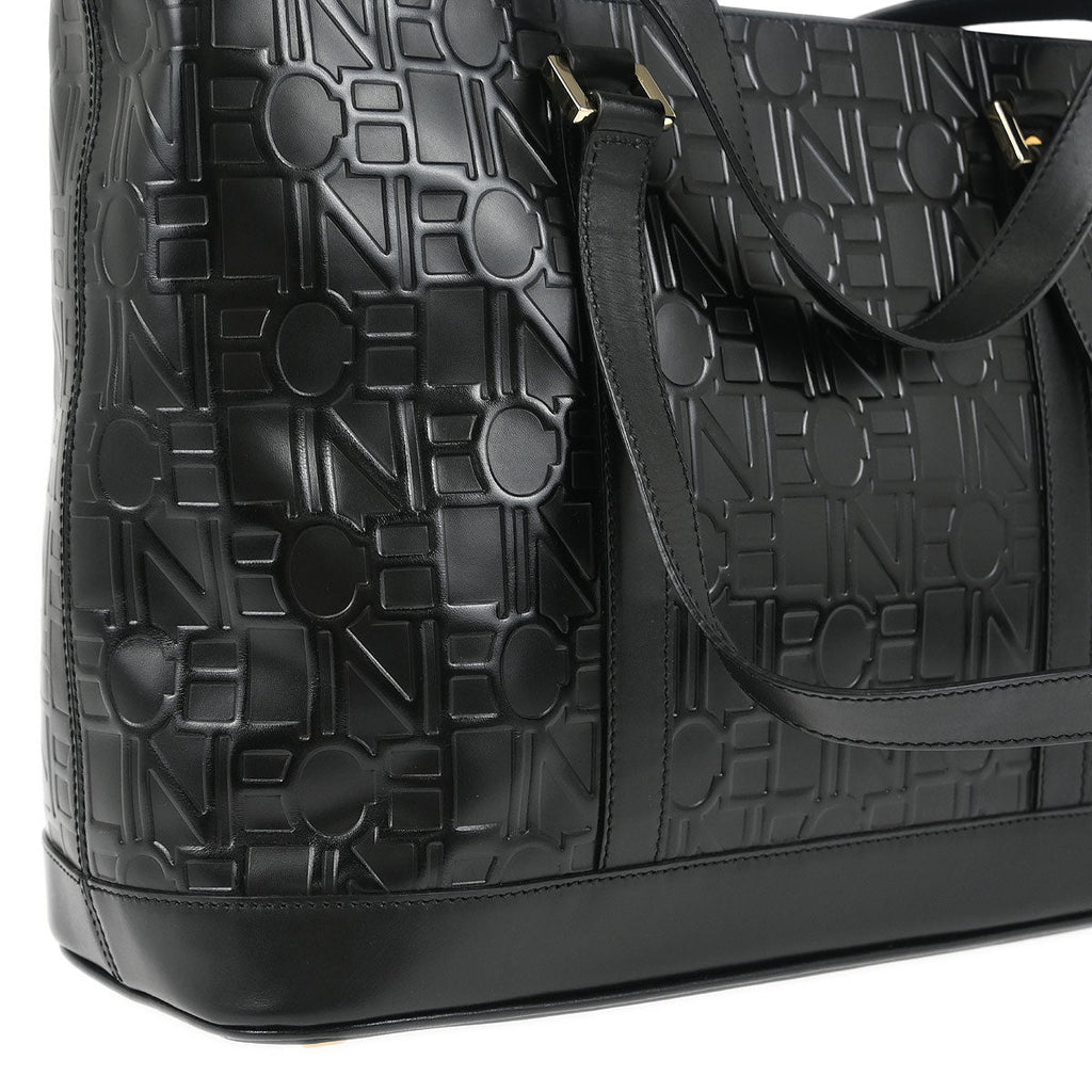 Celine Black Leather Tote Handbag
