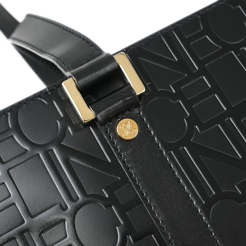 Celine Black Leather Tote Handbag