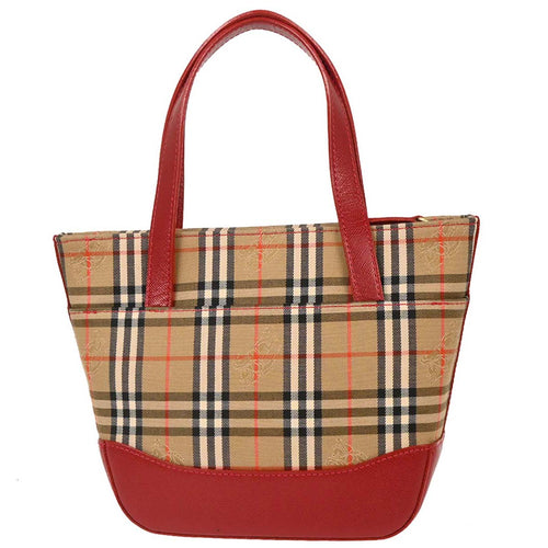 Burberry Beige Canvas House Check Tote Handbag